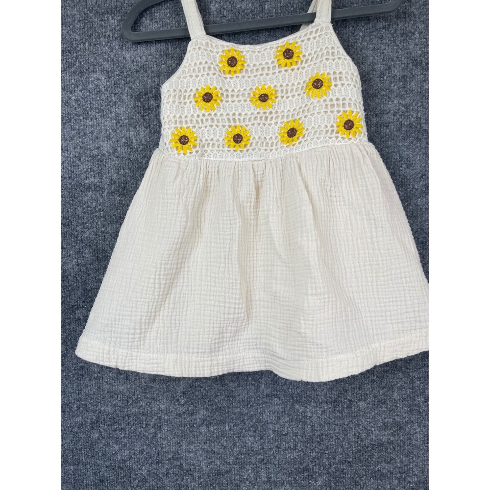 btween Sunflower Crochet Gauze Dress Toddler Girls 3T Cream Boho - Picture 3 of 10